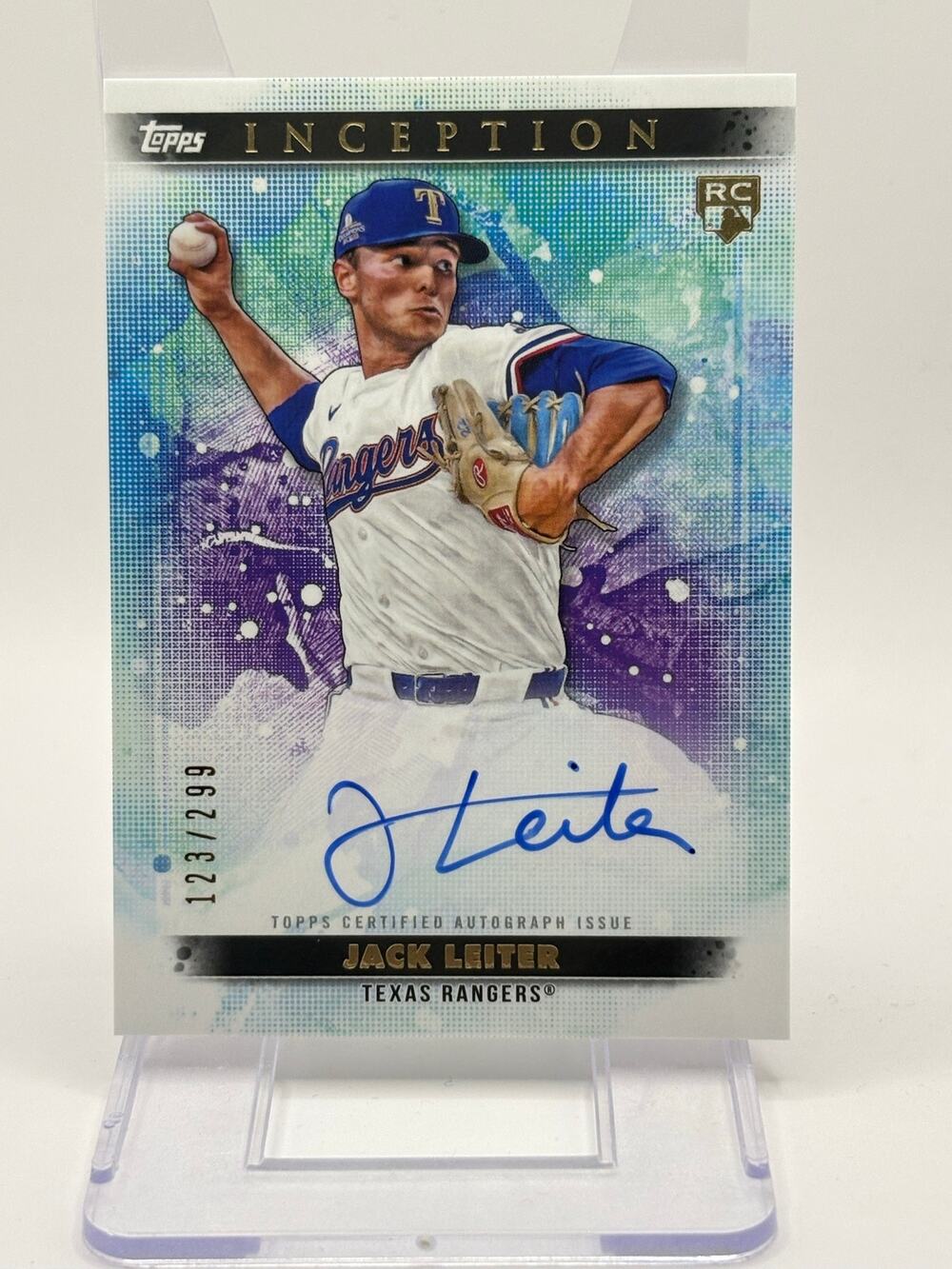 2024 Topps Inception Jack Leiter Rookie Emerging Stars Auto 123/299 SP Rangers